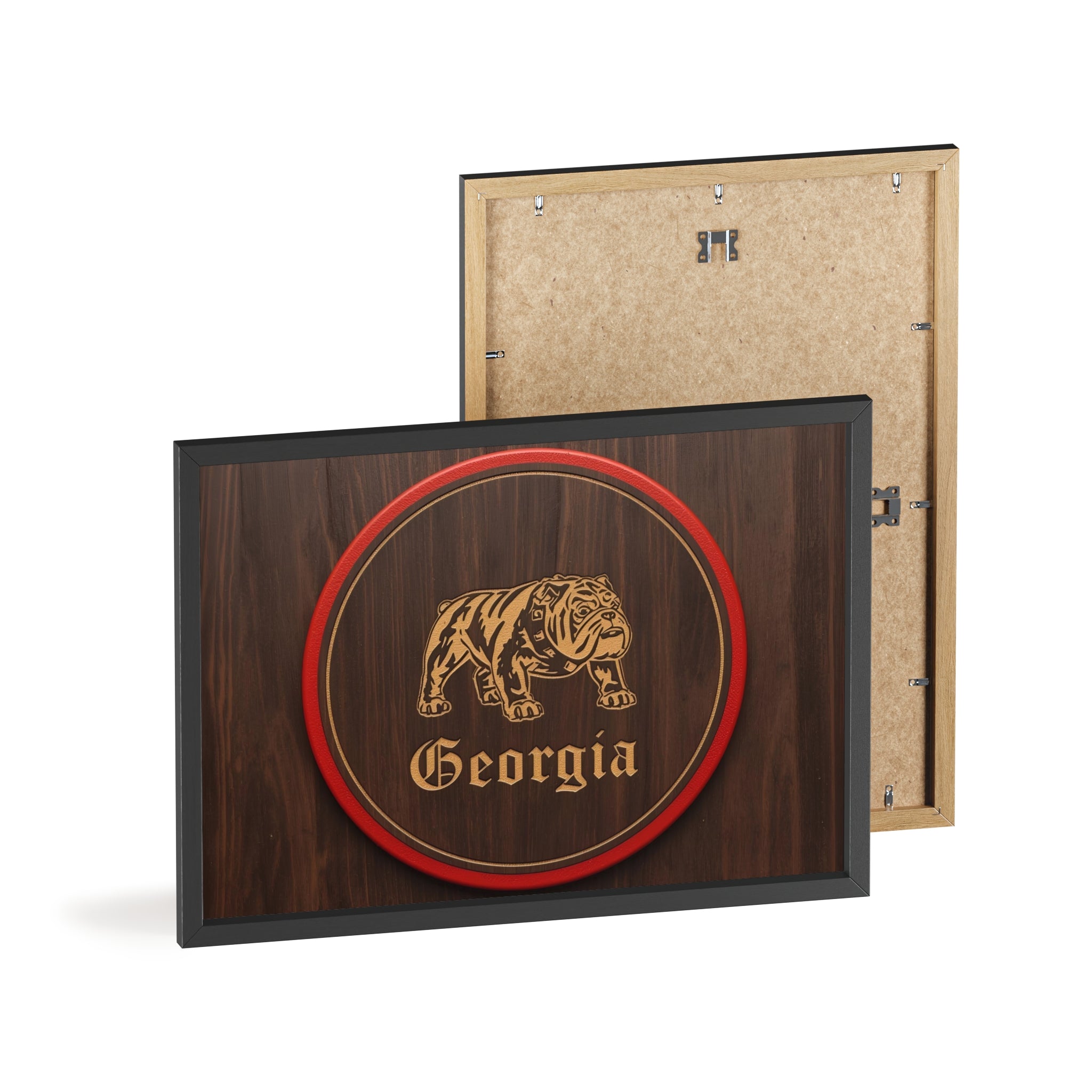 Georgia Bulldog Vintage Wood Poster with Frame