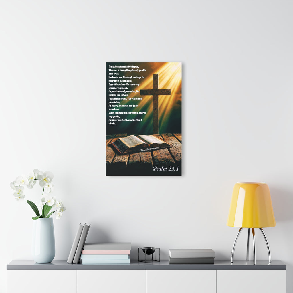 Psalm 23:1 Acrylic Wall Art — Cross & Bible French Cleat Hanging Print