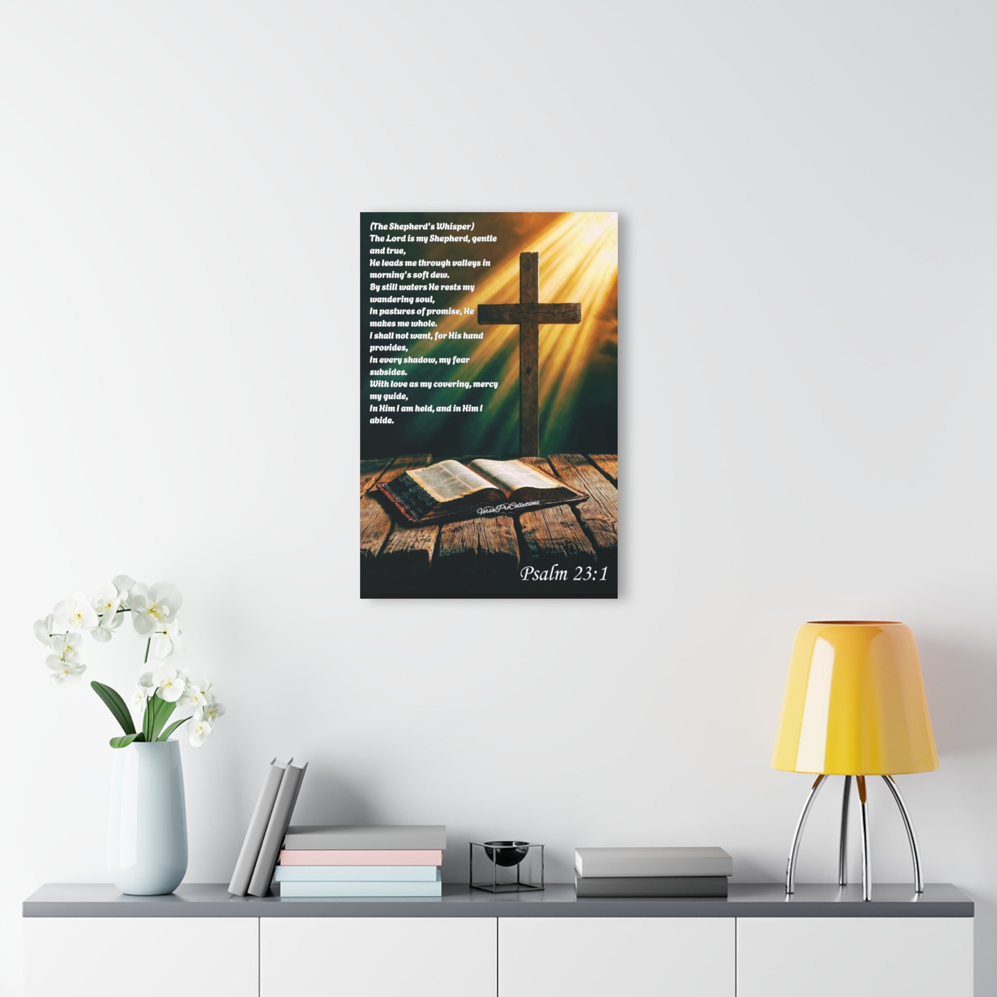 Psalm 23:1 Acrylic Wall Art — Cross & Bible French Cleat Hanging Print