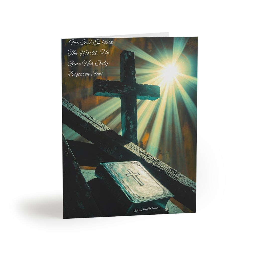 Religious Greeting Cards — Cross & Bible Design (Set of 8/16/24)