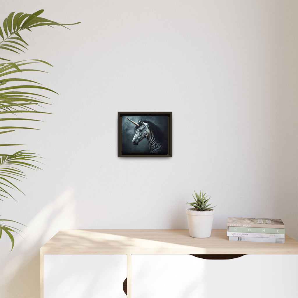 Framed Matte Canvas Print — Mystical Zebra Unicorn Wall Art