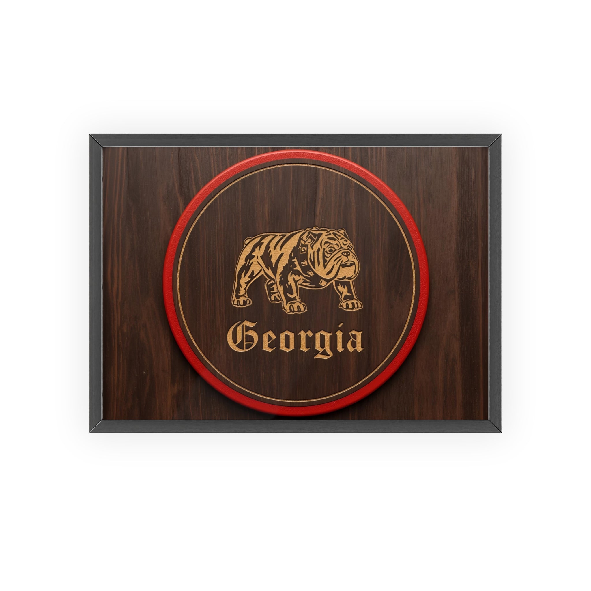 Georgia Bulldog Vintage Wood Poster with Frame