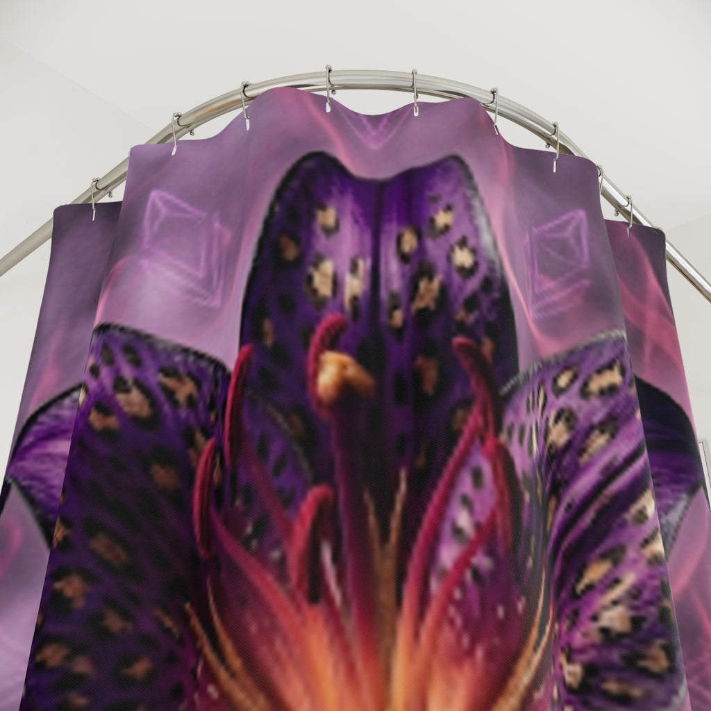 Purple Lily Shower Curtain — Moody Floral Bathroom Decor