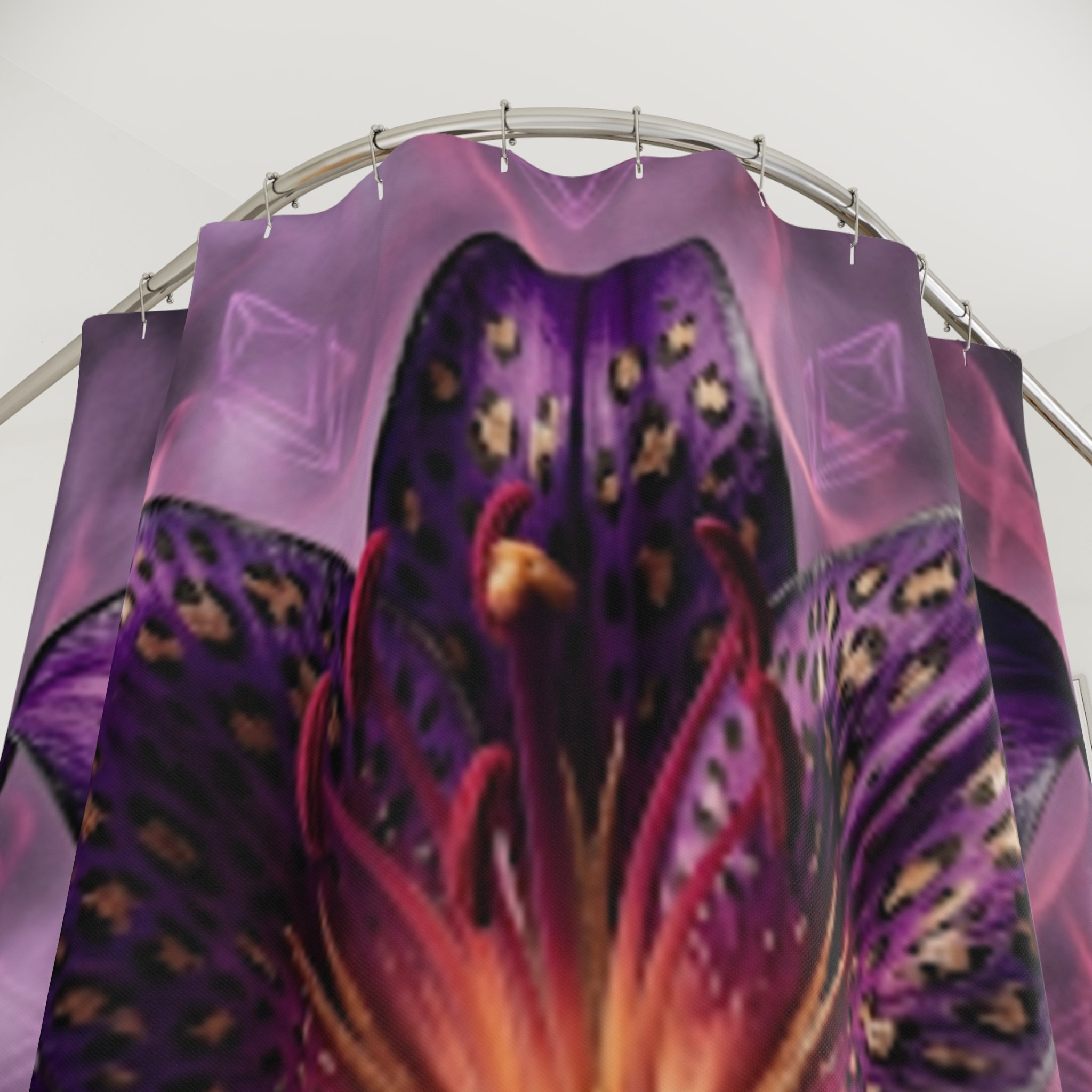 Purple Lily Shower Curtain — Moody Floral Bathroom Decor