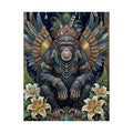 Regal Jungle Chimp Satin Poster — Ornate Tribal Monkey Art Print