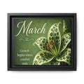 March Botanical Wall Art — Framed Matte Canvas with Inspirational Quote
