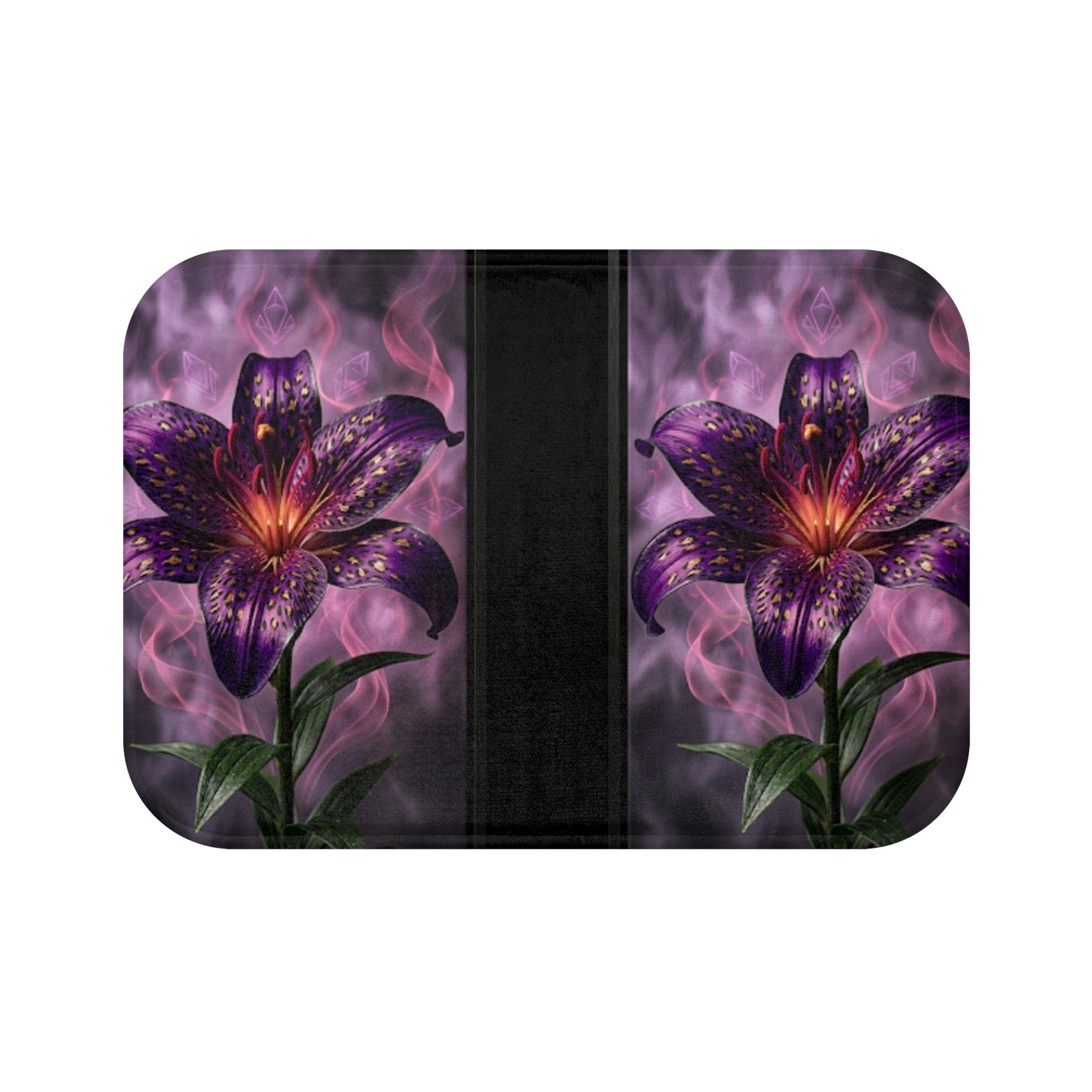 Purple Lily Bath Mat — Mystical Floral Bathroom Rug