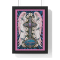 Framed Cross Wall Art Poster — 'Forgiven' Angel Wings Religious Print