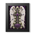 Framed Poster — 'Chosen' Angel Wings & Jeweled Cross Wall Art