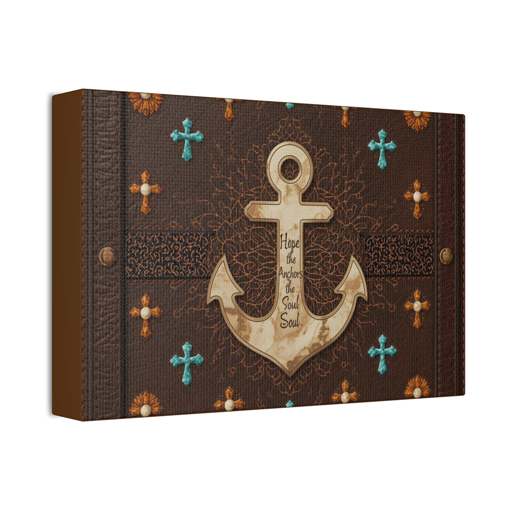 Anchor Wall Art Canvas — "Hope Is the Anchor of the Soul" Nautical Rustic Decor