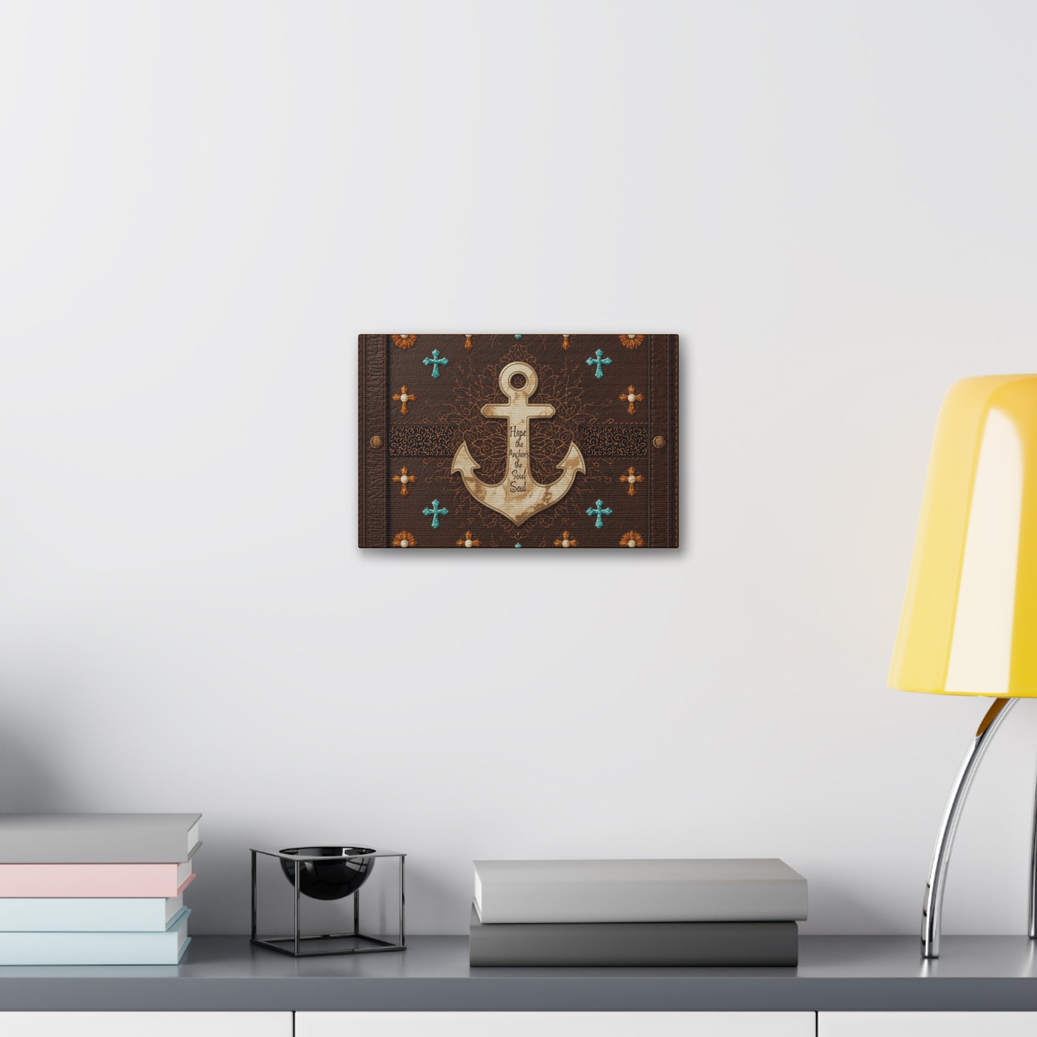 Anchor Wall Art Canvas — "Hope Is the Anchor of the Soul" Nautical Rustic Decor