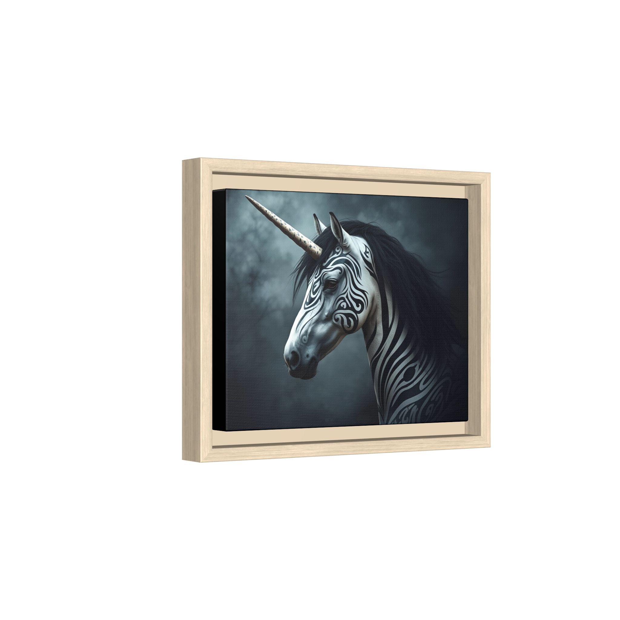 Framed Matte Canvas Print — Mystical Zebra Unicorn Wall Art