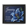 January Floral Canvas Wall Art — "New month, new mindset, new beginnings"