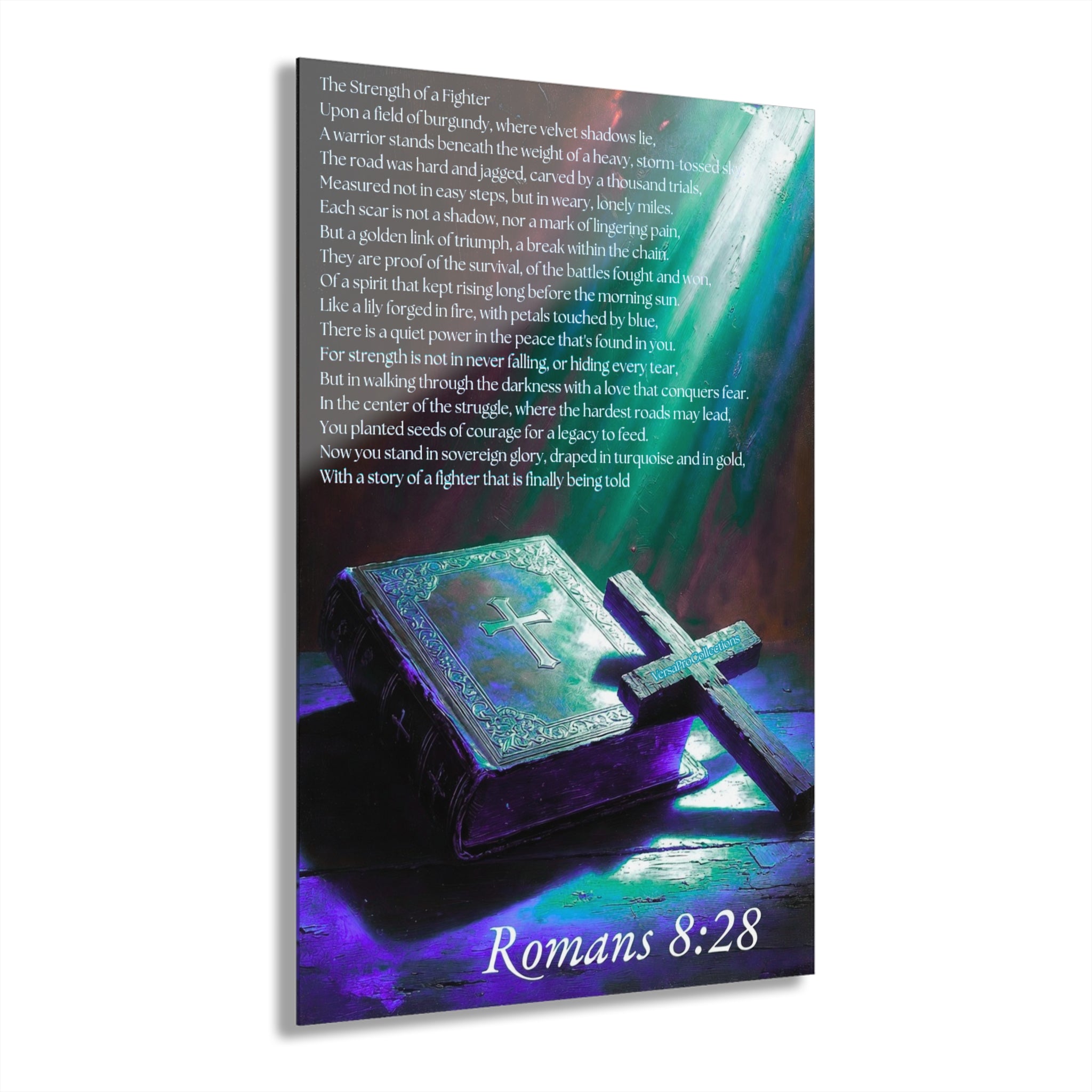 Romans 8:28 Bible Verse Acrylic Print (French Cleat Hanging)