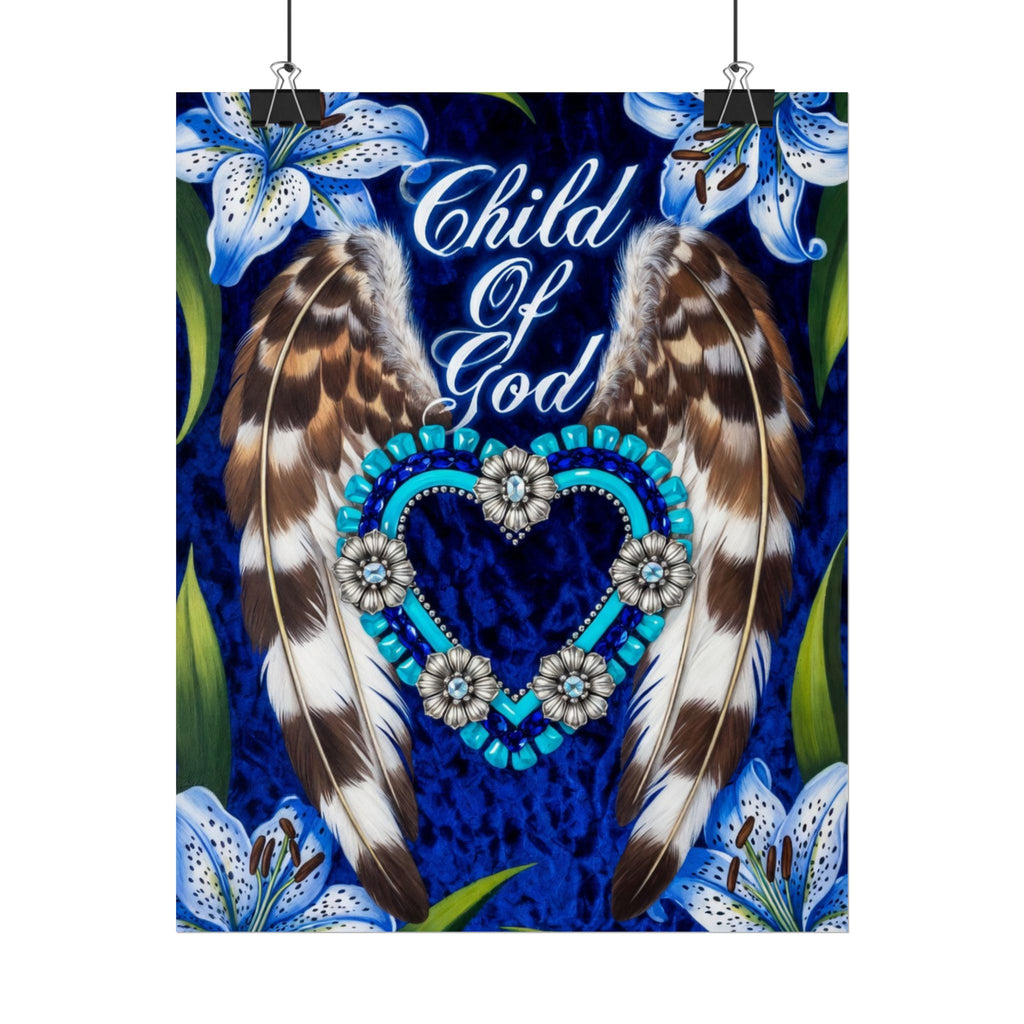 Child of God Angel Wing Poster – Inspirational Rolled Wall Art