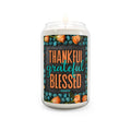 Thankful Grateful Blessed Soy Candle — 13.75 oz Scented Jar (Fall/Thanksgiving Decor)
