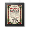 Framed Poster — "Go Dawgs!" Georgia Cheer Vintage-Style Wall Art