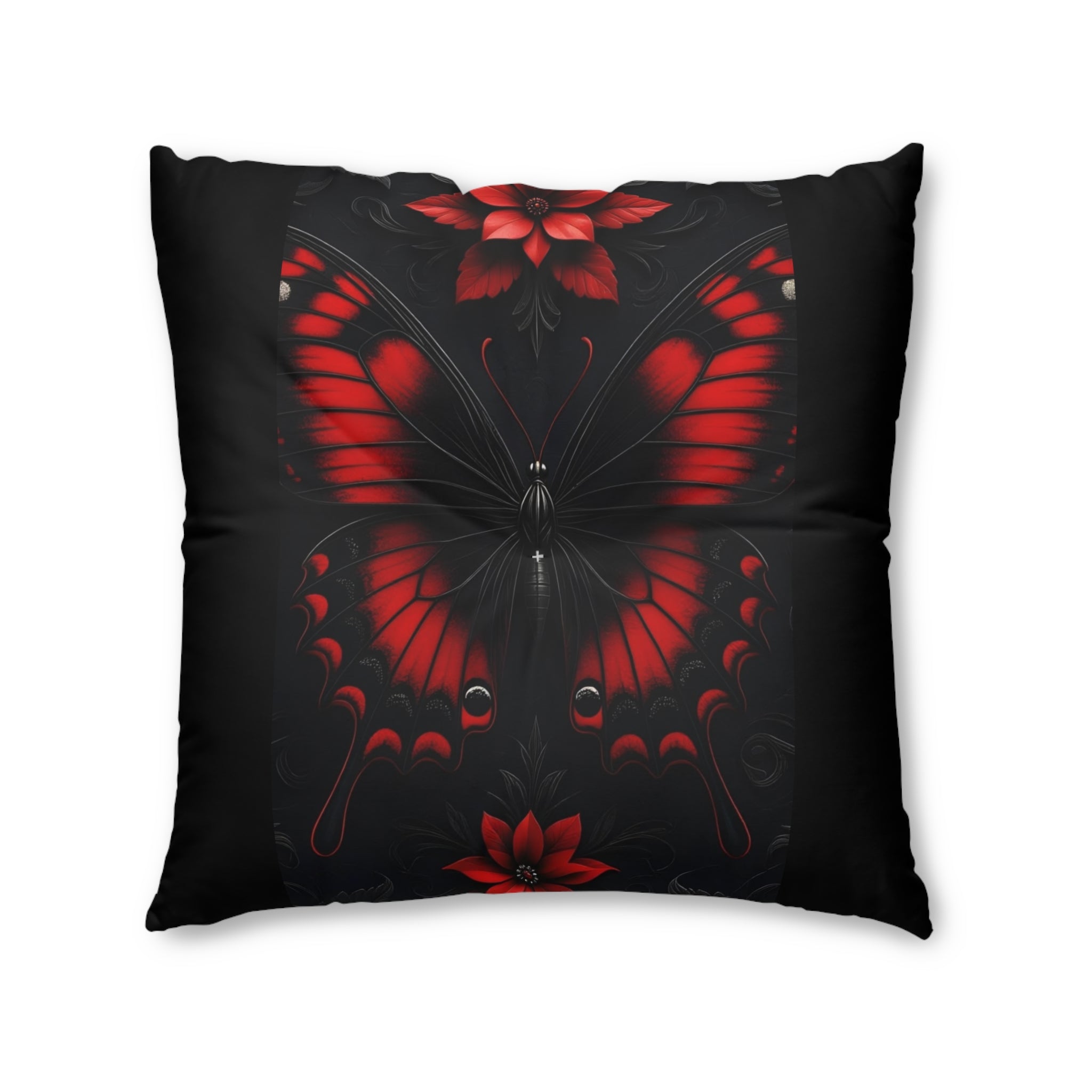 Red Gothic Butterfly Floor Pillow