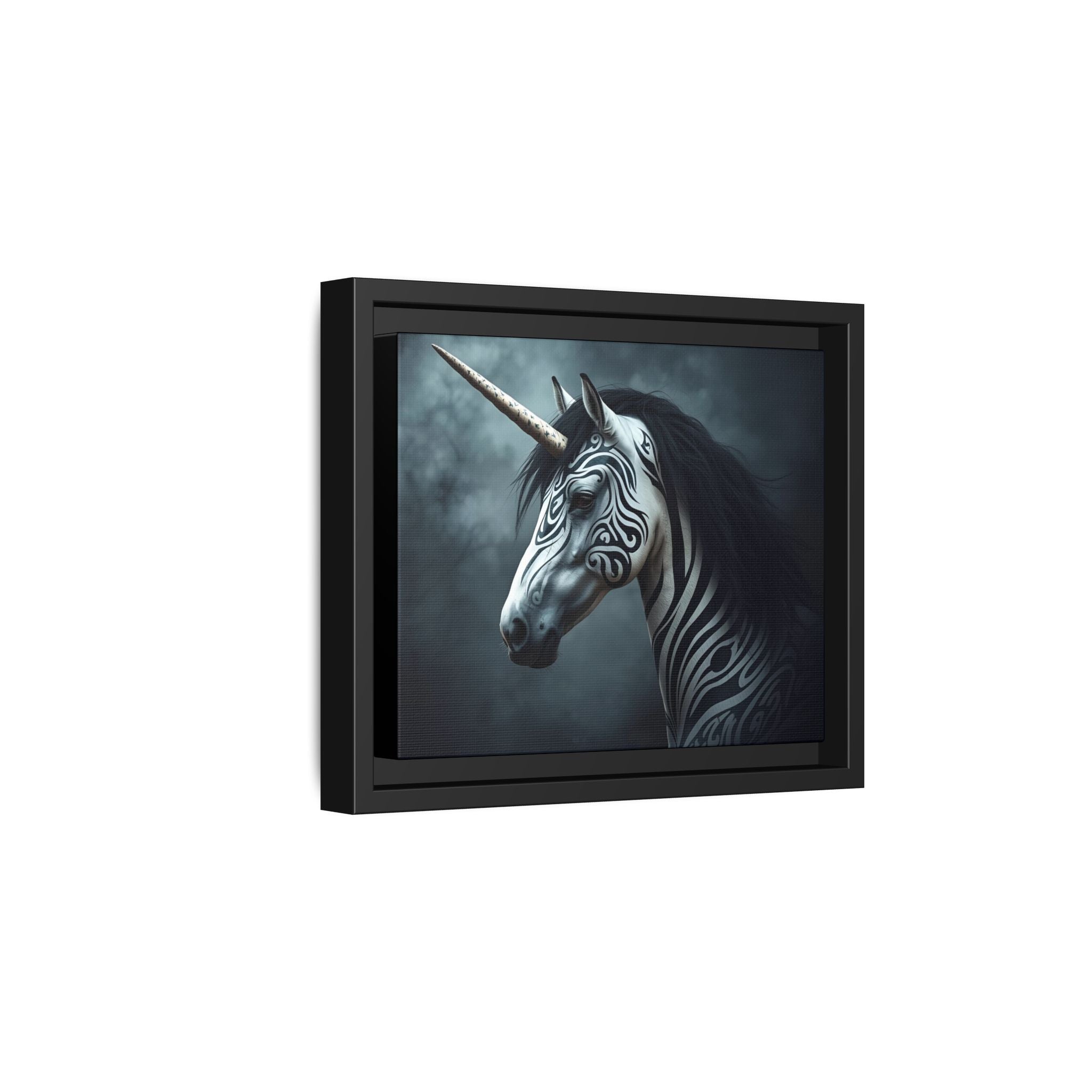 Framed Matte Canvas Print — Mystical Zebra Unicorn Wall Art