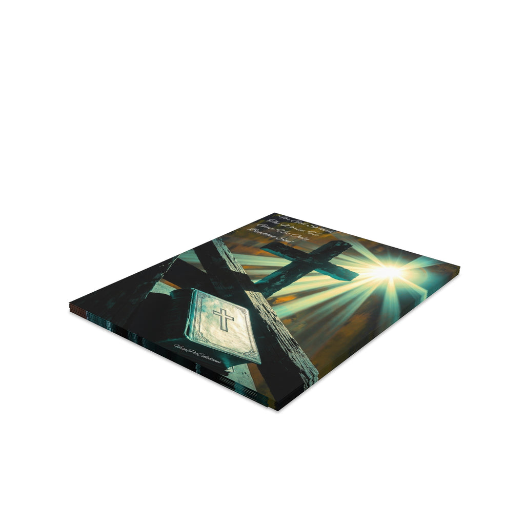 Religious Greeting Cards — Cross & Bible Design (Set of 8/16/24)