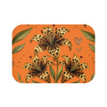 Tiger Lily Bath Mat — Orange Floral Bath Rug