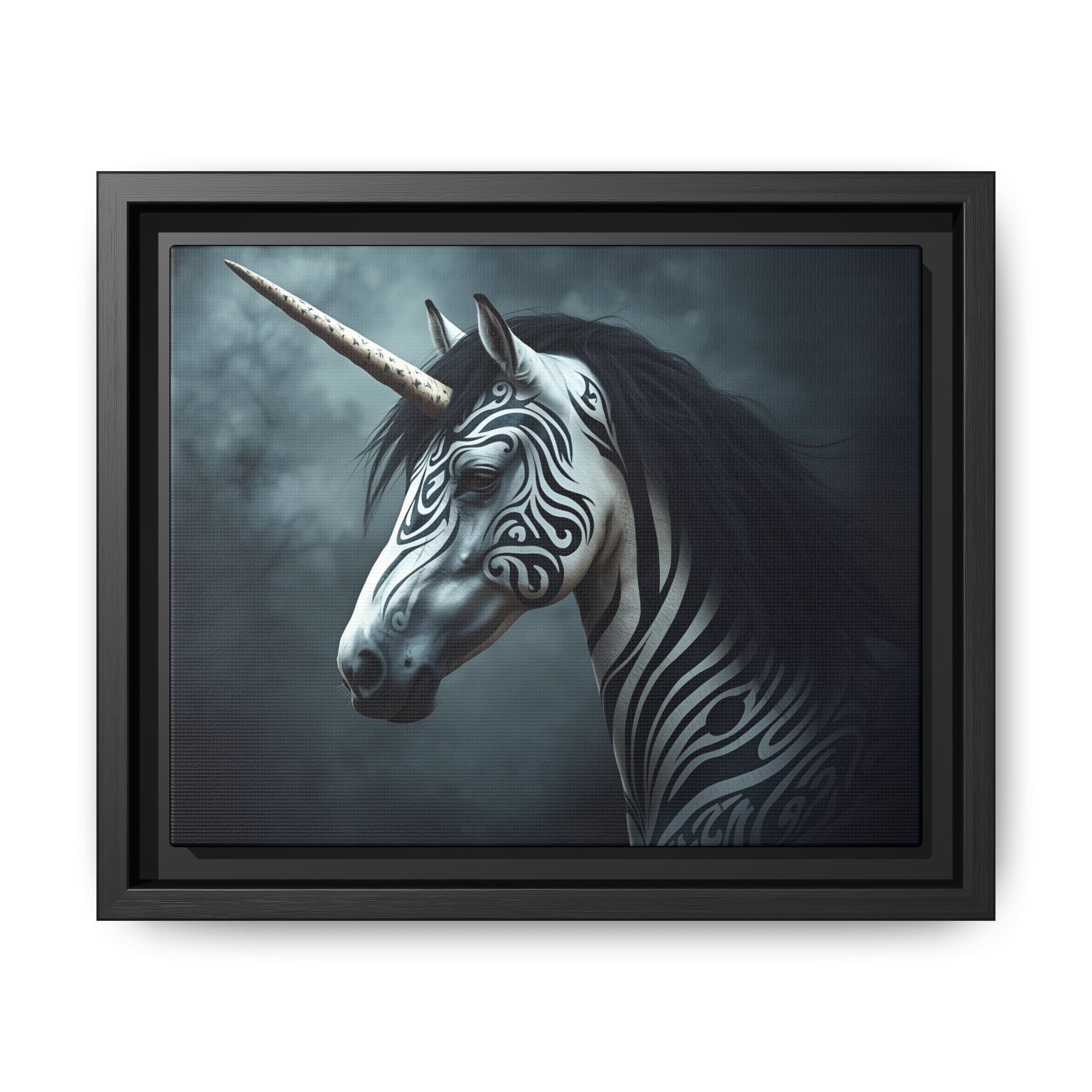 Framed Matte Canvas Print — Mystical Zebra Unicorn Wall Art