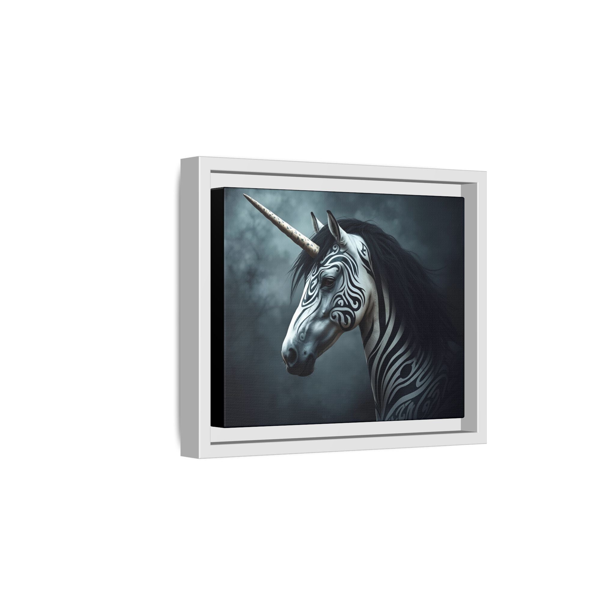 Framed Matte Canvas Print — Mystical Zebra Unicorn Wall Art