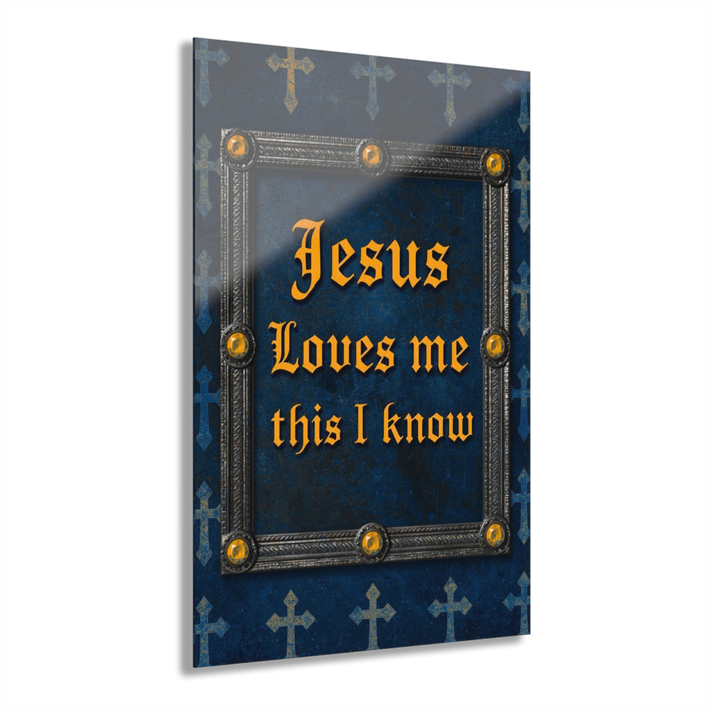 Jesus Loves Me Acrylic Wall Art – Faith-Based Christian Quote Print