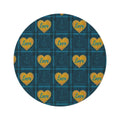 Nautical Plaid Round Rug — Blue Love Heart Anchor Floor Mat