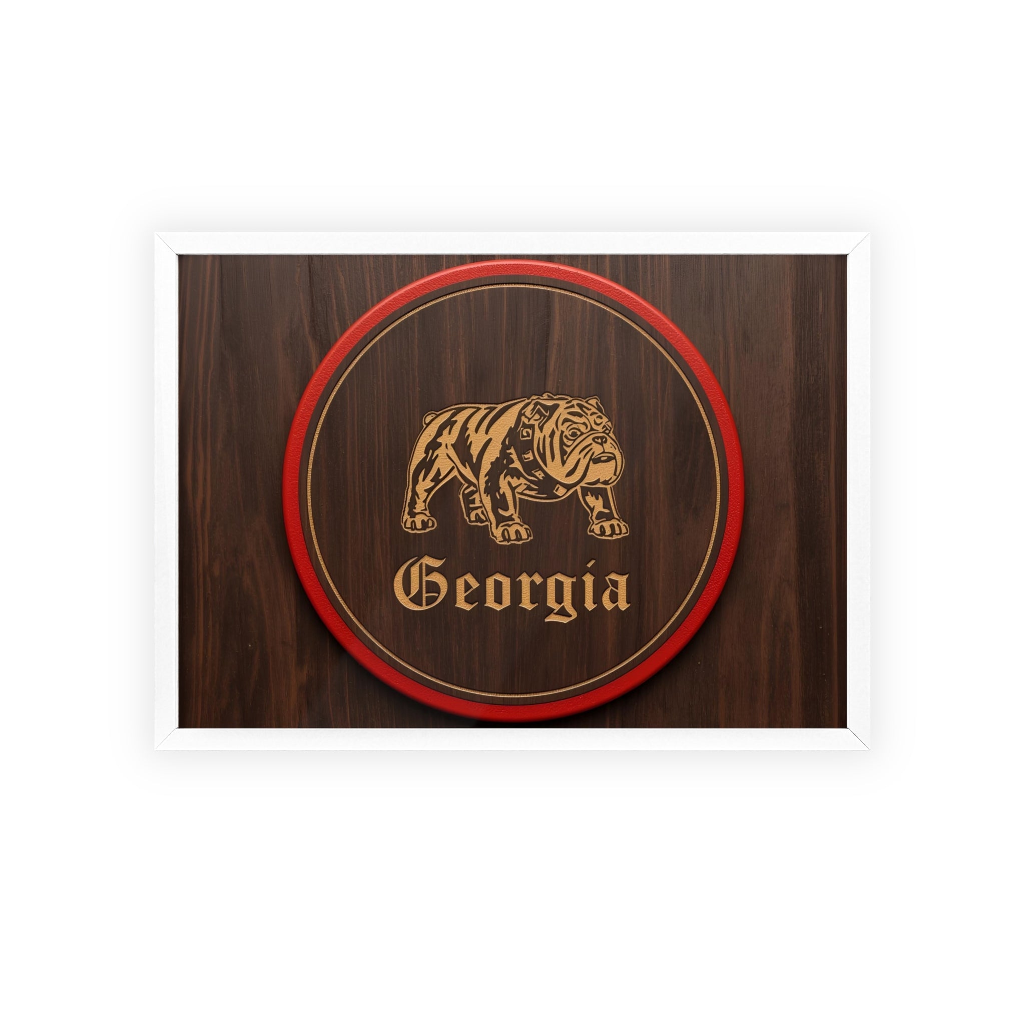 Georgia Bulldog Vintage Wood Poster with Frame