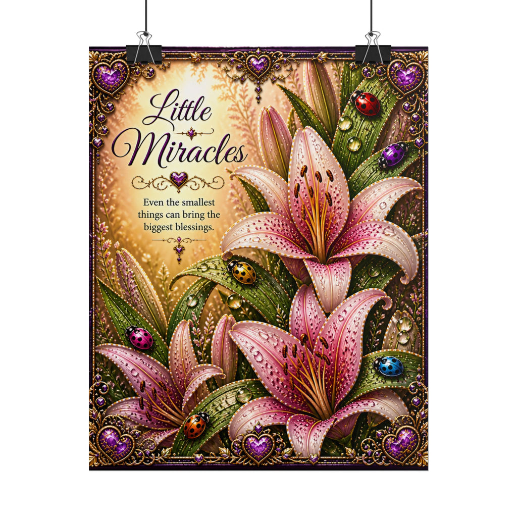 Rolled Poster — "Little Miracles" Floral Inspirational Wall Art