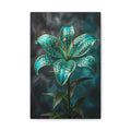 Teal Stargazer Lily Canvas Print — Botanical Wall Art for Living Room & Bedroom