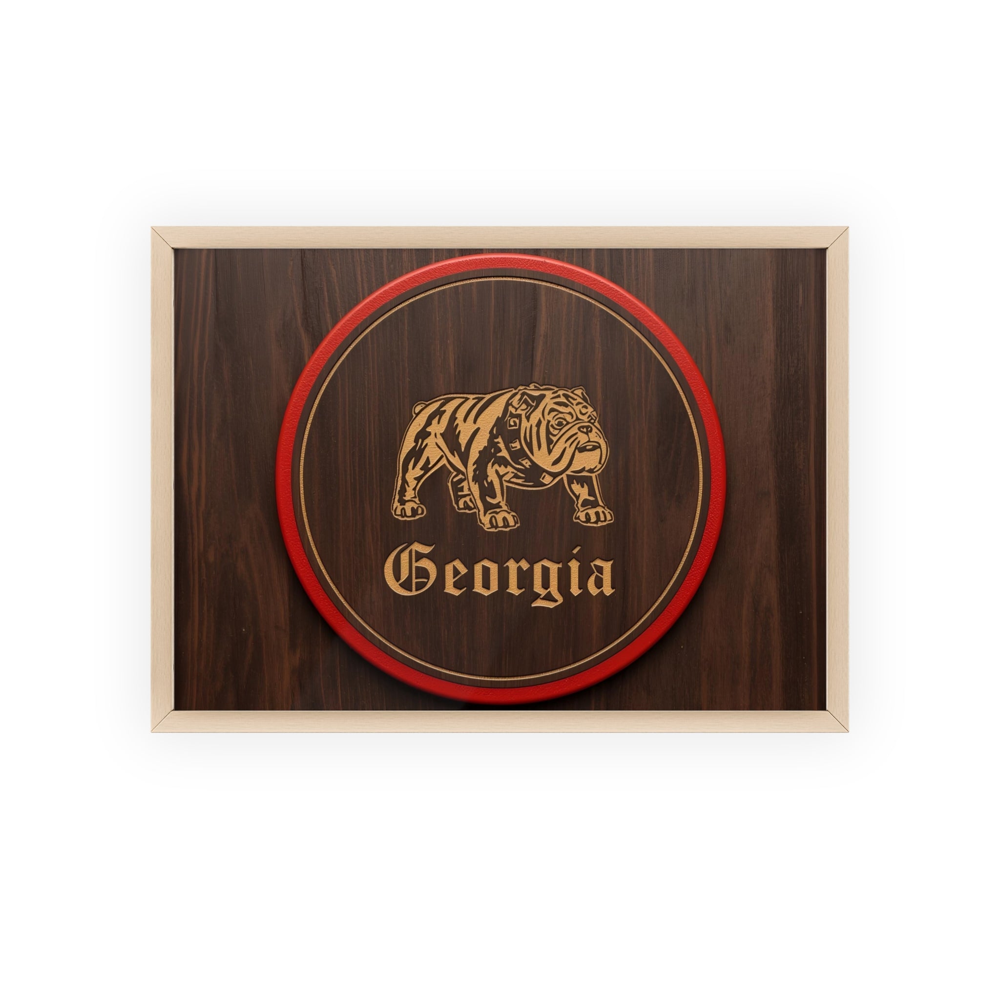 Georgia Bulldog Vintage Wood Poster with Frame