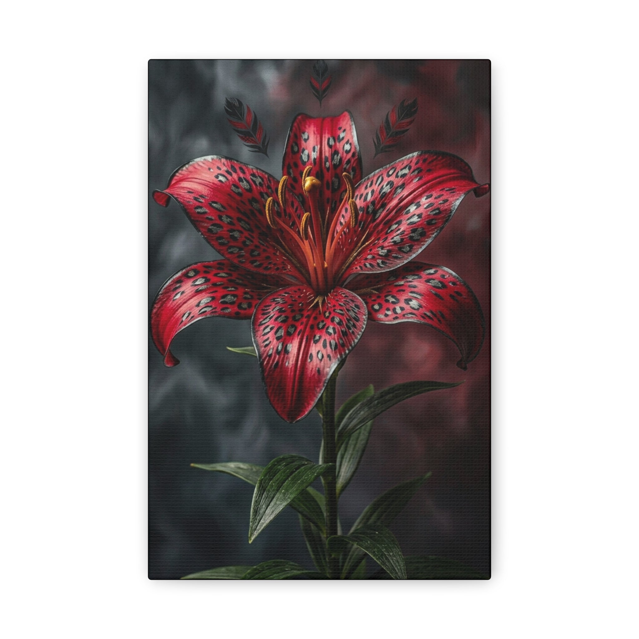 Red Tiger Lily Canvas Print — Dramatic Floral Wall Art for Living Room & Bedroom