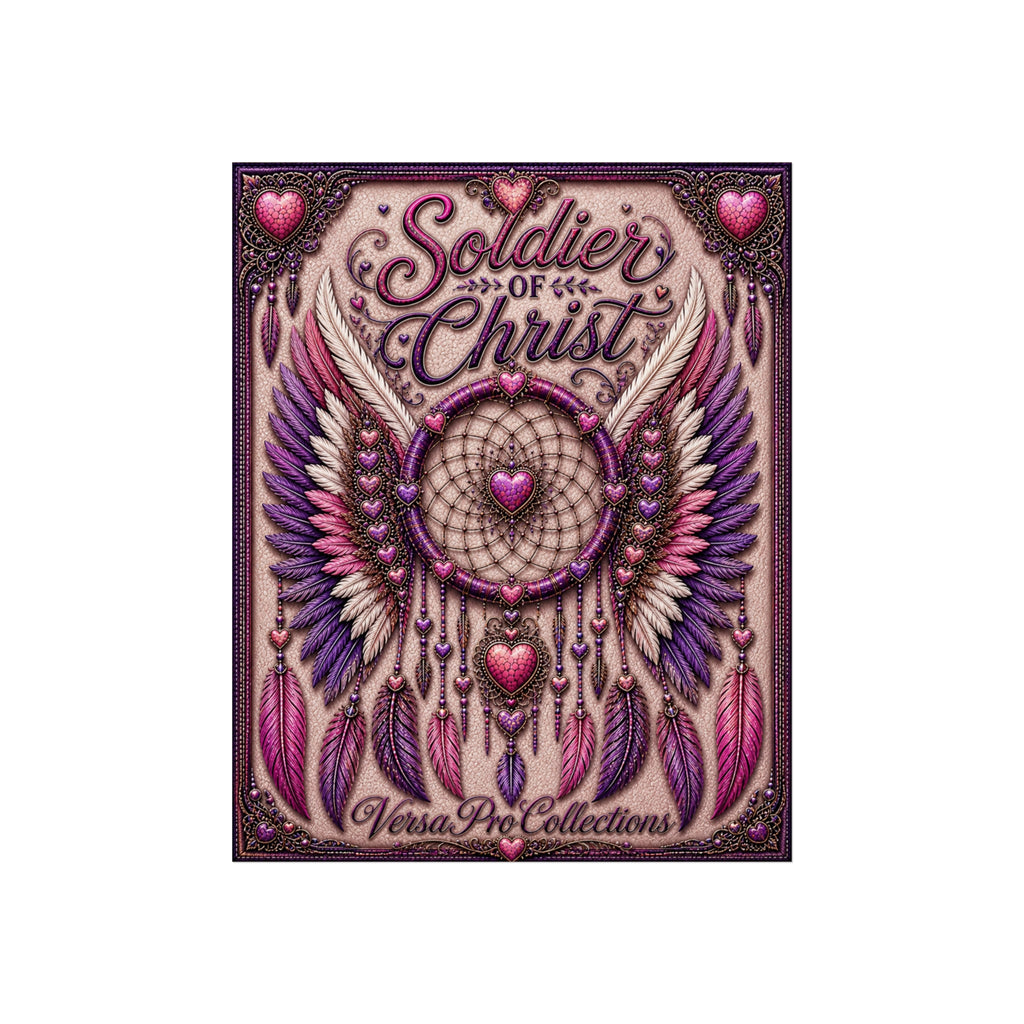 Soldier of Christ Dreamcatcher Fine Art Poster — Religious Wall Art with Wings & Hearts