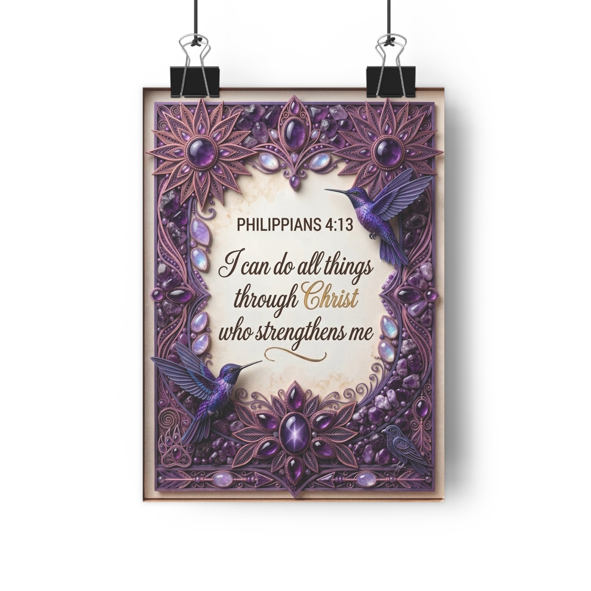 Philippians 4:13 Christian Art Print — "I Can Do All Things Through Christ" Inspirational Giclée