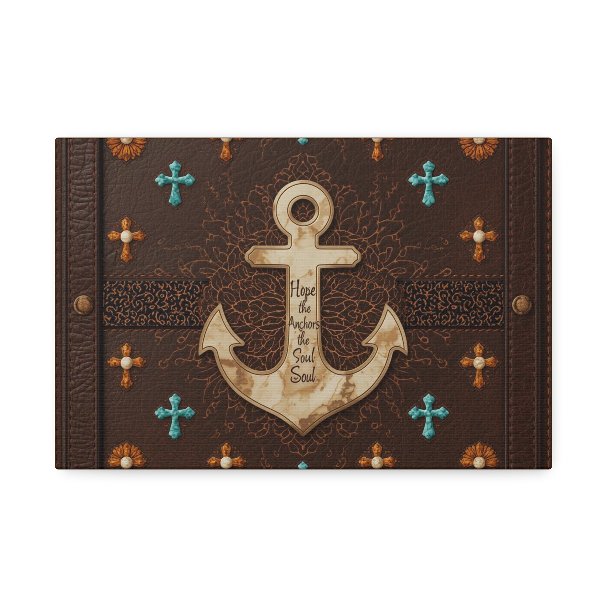 Anchor Wall Art Canvas — "Hope Is the Anchor of the Soul" Nautical Rustic Decor