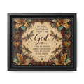Framed Faith Canvas - "Be Still and Know That I Am God" Psalm 46:10 Wall Art