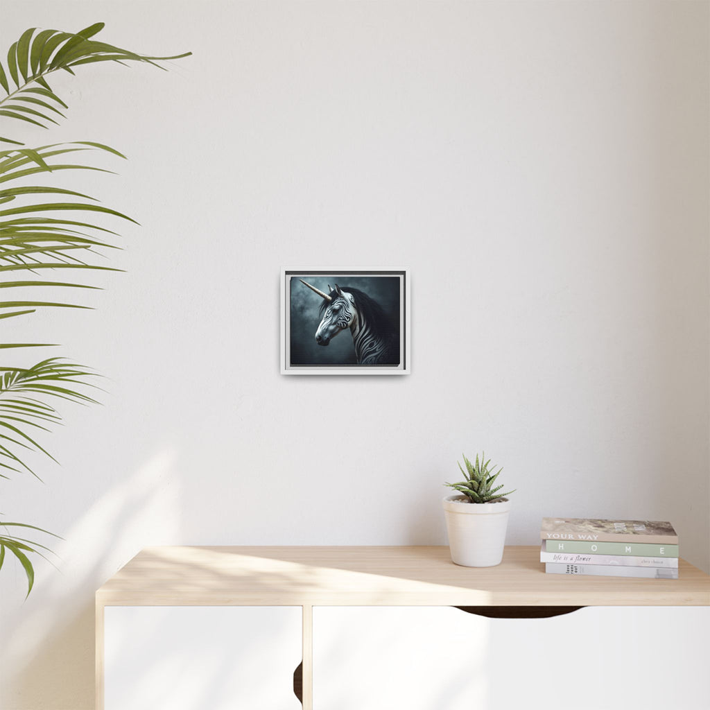 Framed Matte Canvas Print — Mystical Zebra Unicorn Wall Art