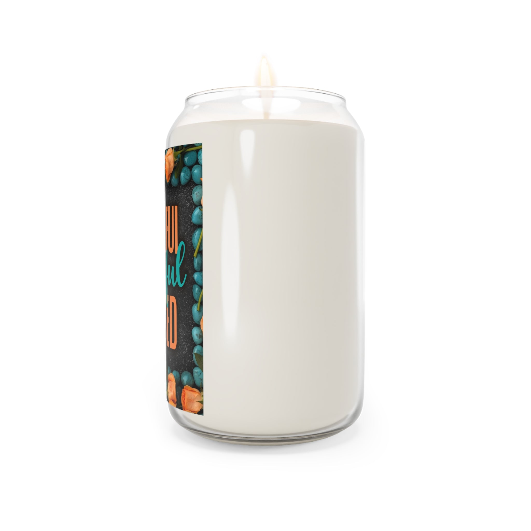 Thankful Grateful Blessed Soy Candle — 13.75 oz Scented Jar (Fall/Thanksgiving Decor)