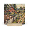 Country Farm Gallery Board with Wooden Stand — Rustic Barnyard Art Display