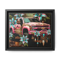 Pink Leopard Truck Canvas Print — Framed Matte Wall Art
