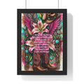 Framed Poster — Cowgirl Lily Poem with Boots, Wings & Turquoise Accents
