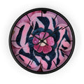 Floral Pink Zebra Wall Clock — Bold Flower Pattern Home Decor