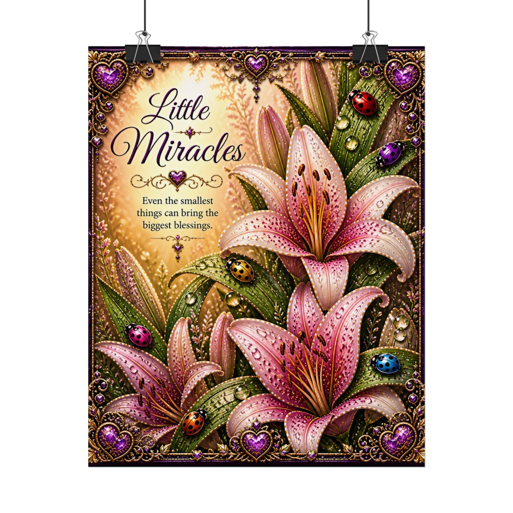 Rolled Poster — "Little Miracles" Floral Inspirational Wall Art