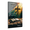 Psalm 23:1 Acrylic Wall Art — Cross & Bible French Cleat Hanging Print