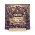 Gallery Board — "God You've Been Chosen for the Fight" Inspirational Faith Plaque with Stand