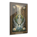 Acrylic Print - Serene Waterfall with Twin Koi (French Cleat Hanging)