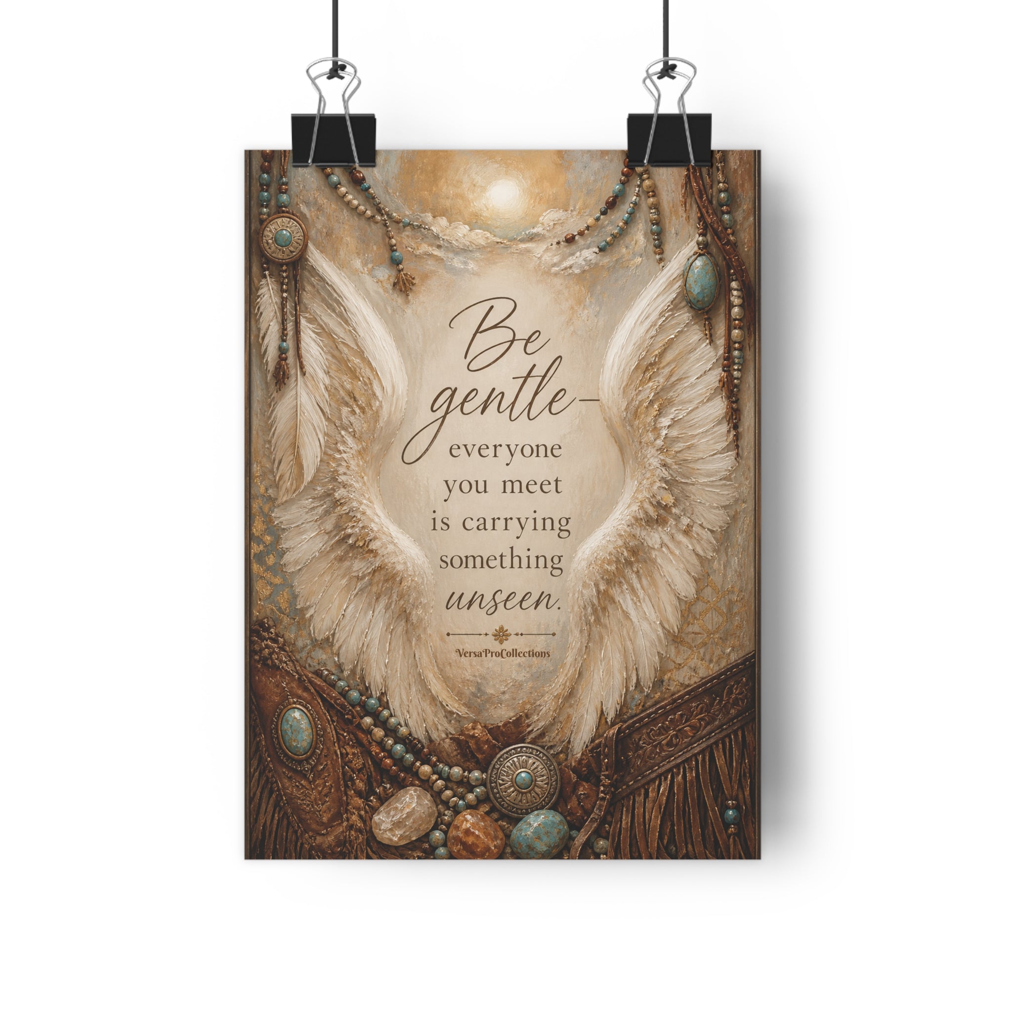 Giclée Art Print — "Be Gentle" Angel Wings Inspirational Wall Art