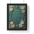 Framed Poster — "Many Waters Cannot Quench Love" Floral Scripture Wall Art